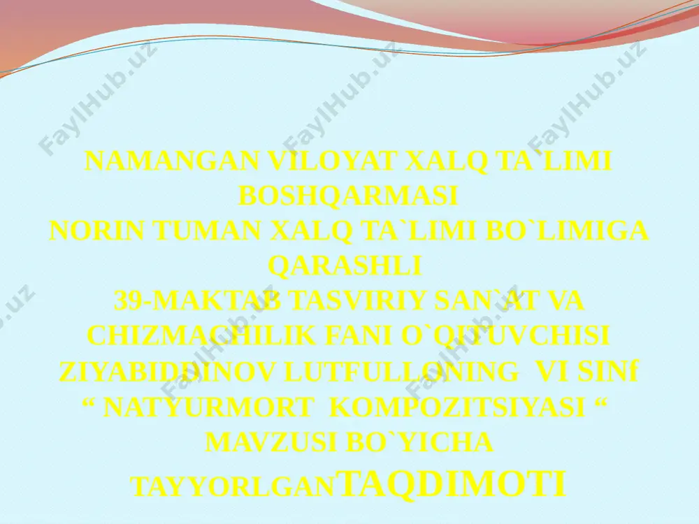naturmort kompozitsiyasi — PPTX