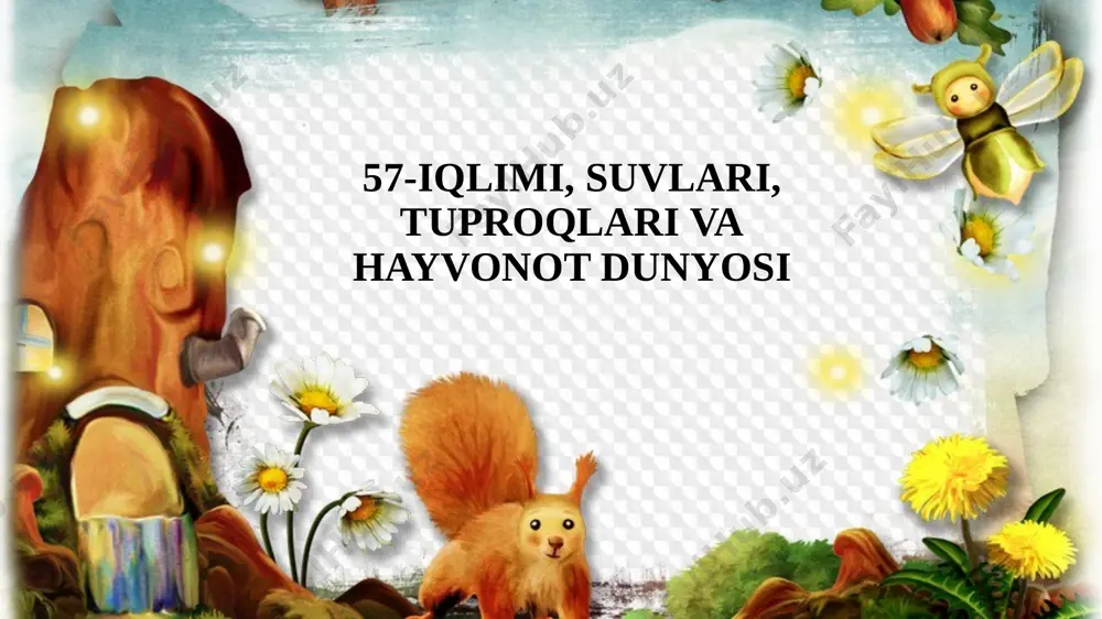 57-iqlimi, suvlari, tuproqlari va hayvonot dunyosi — PPTX