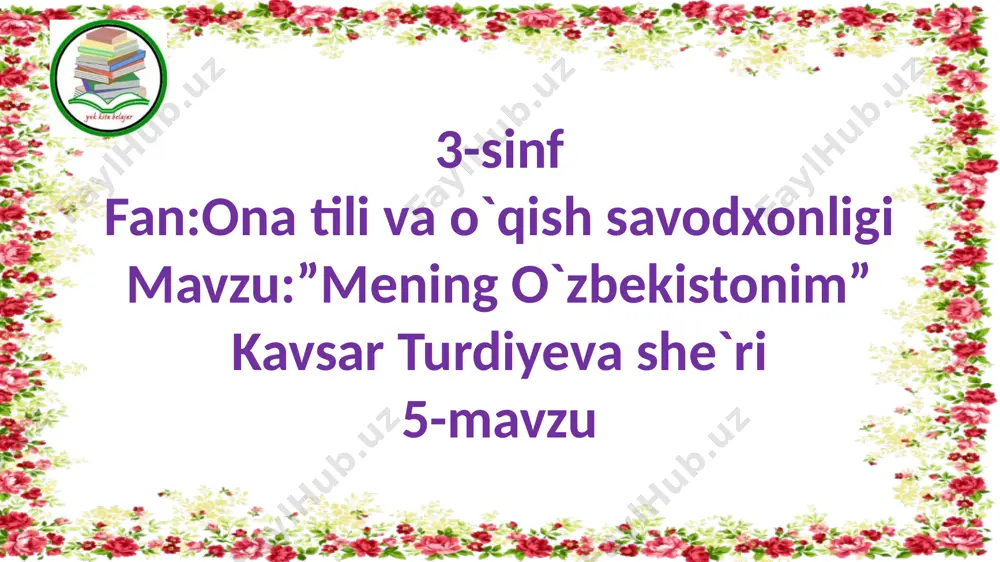 3-s.mening o`zbekistonim she`ri.5-m — PPTX