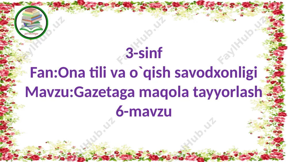 3-s.gazeta uchun maqola yozish.6-m — PPTX