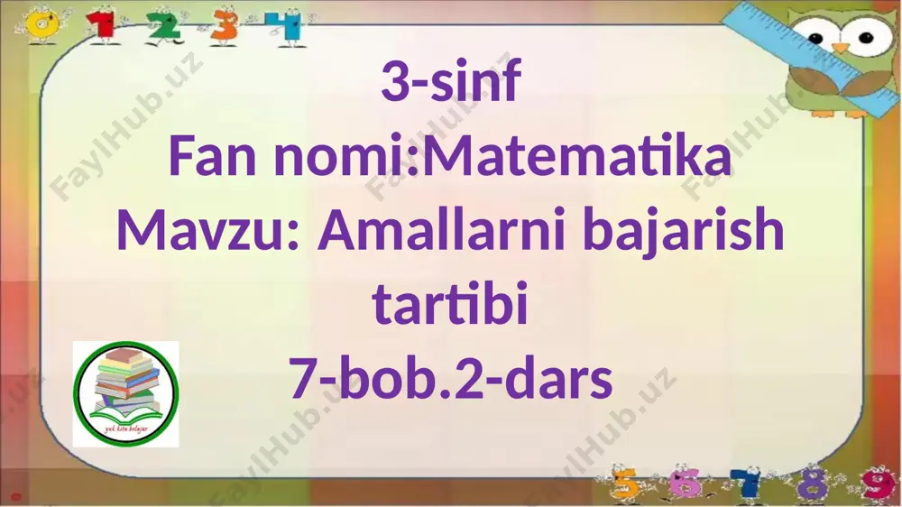 3-s.amallarning bajarish tartibi.2-d — PPTX