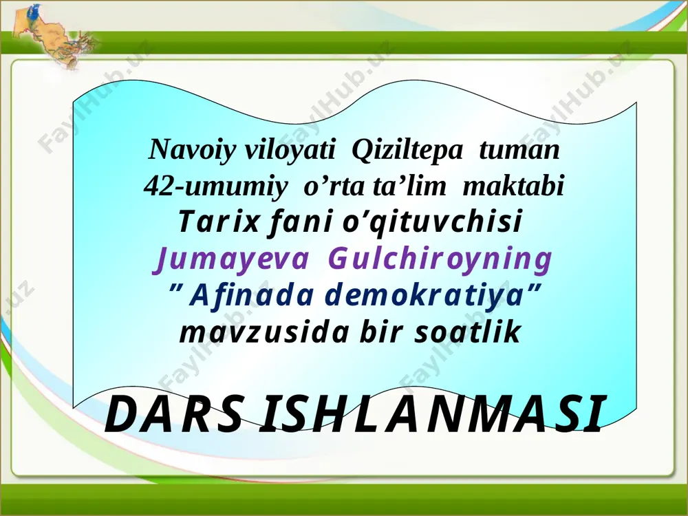 sohiba safarovna 6_sinf_tarix_fanidan_qadimgi_yunoniston — PPTX