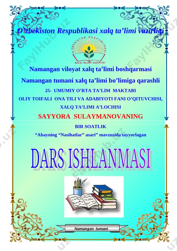 abay hayoti va ijodi 6-sinf — DOC