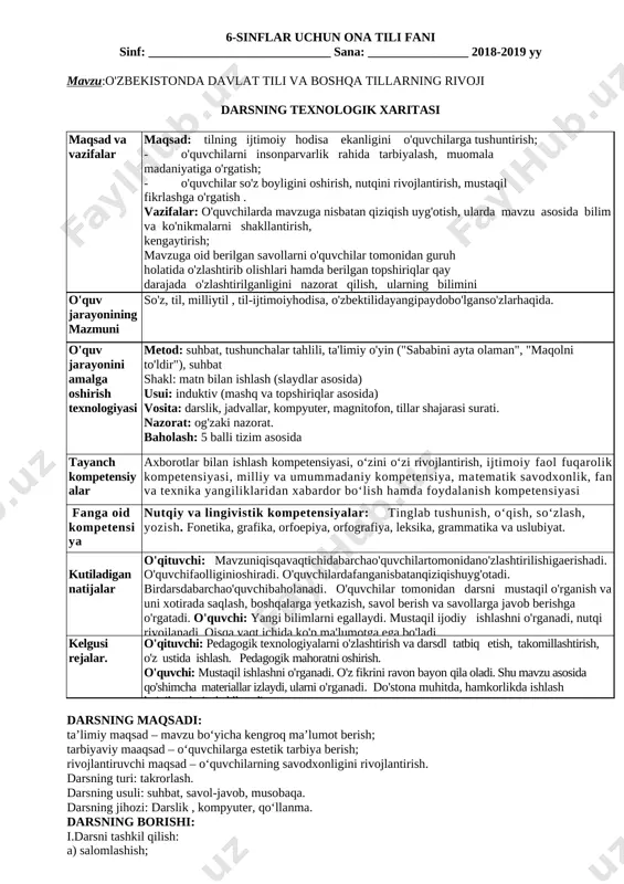 6_sinf_ona_tili_fanidan_konspekt to`liq — DOCX