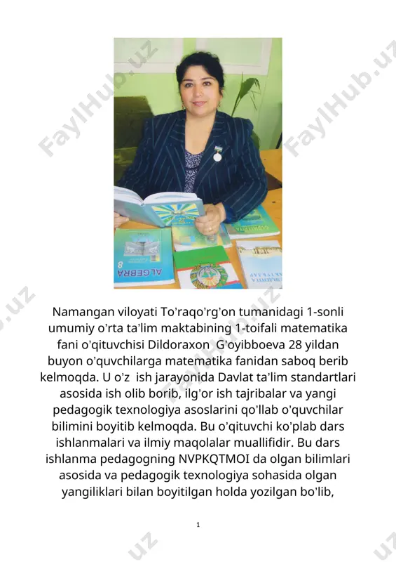 koordinata uki dars ishlanma — DOC