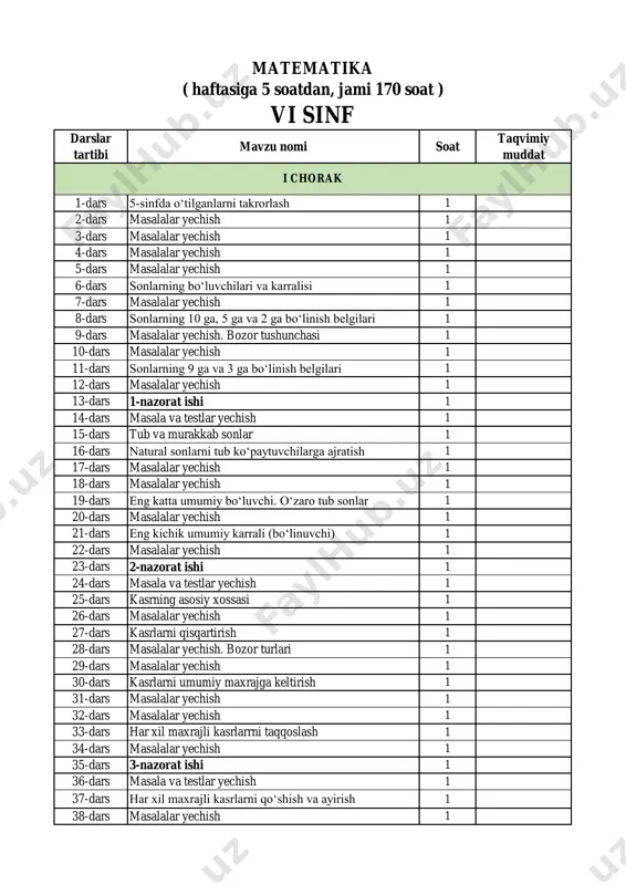6-sinf matematika — PDF