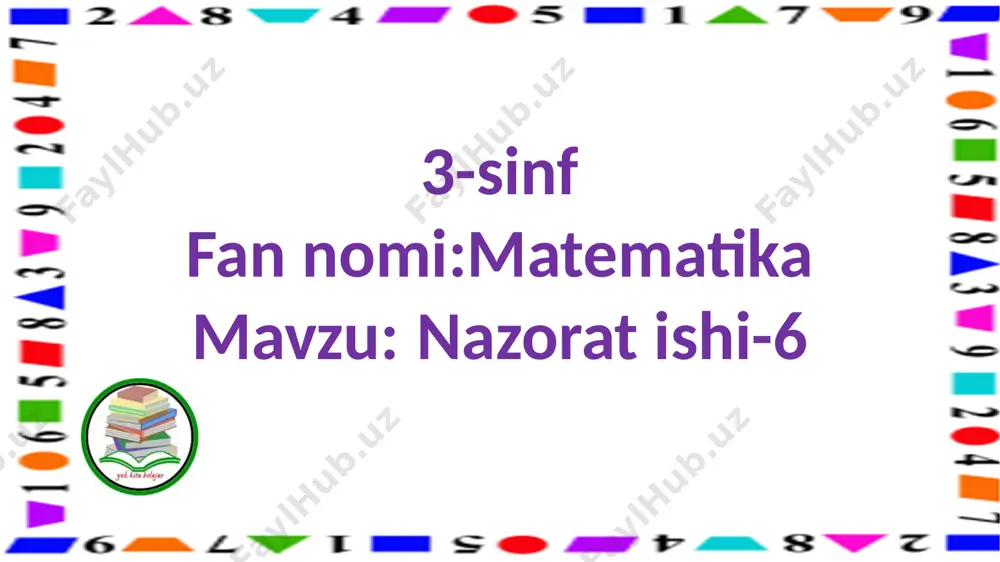 3-s.nazorat ishi -6. — PPTX