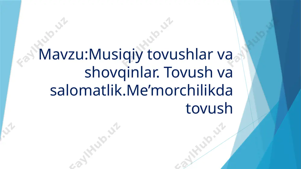 6-sinf musiqiy tovushlar va shovqinlar — PPTX