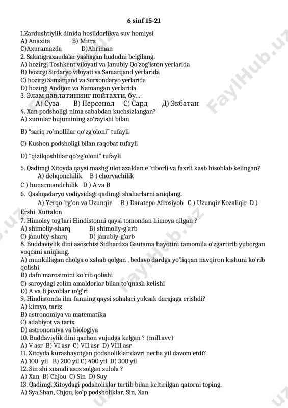 6 sinf 15.-21 yangi — DOCX