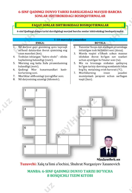 sonli boshqotirmalar-6-sinf — PDF