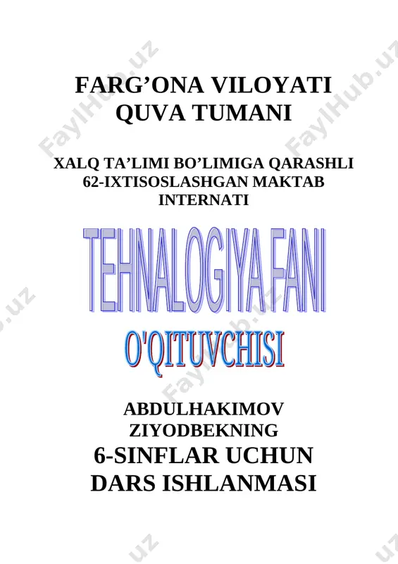 6-sinf texnalogiya (2) — DOC