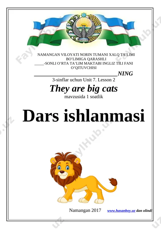 3-sinf. they are big cats — DOCX