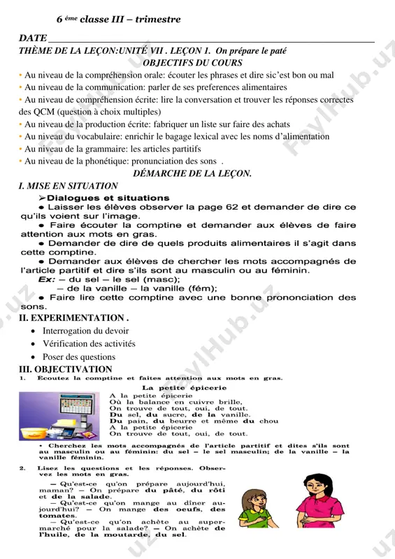 6-sinf fransuz tili iii-chorak — PDF