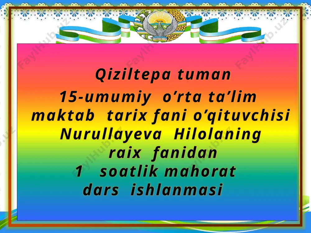 sohiba safarovna 6-sinf tarix — PPTX