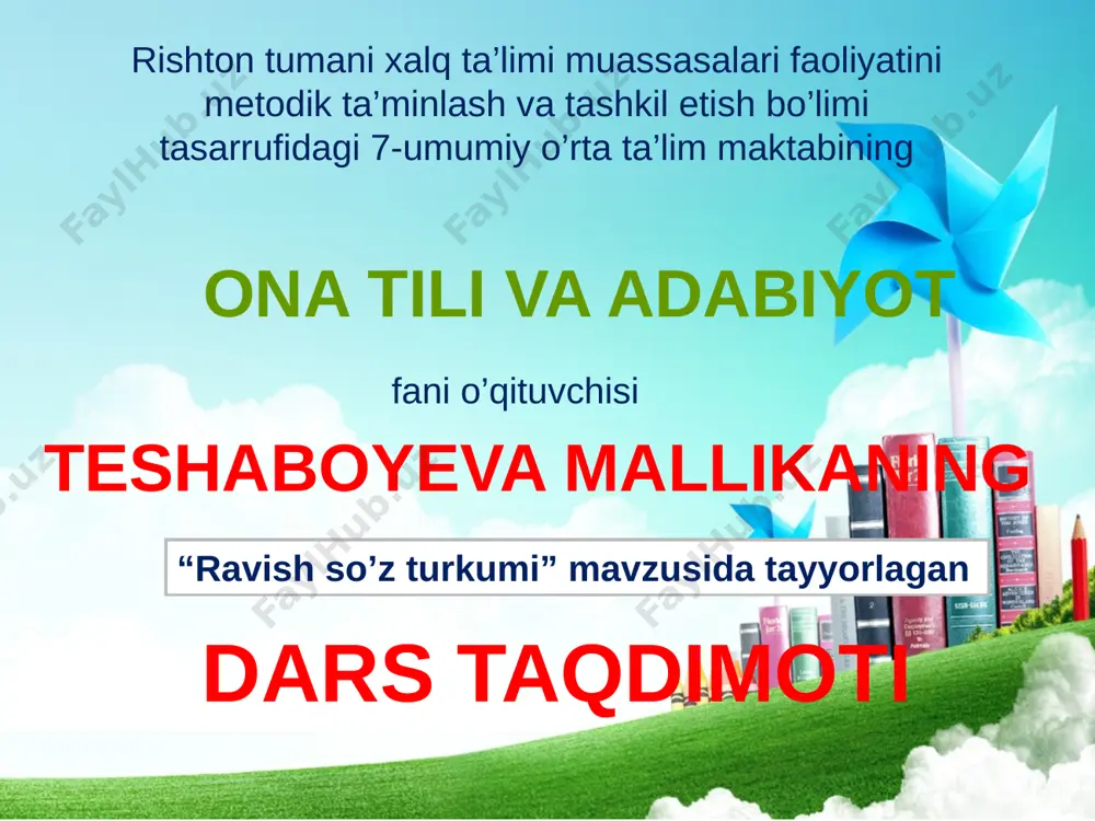 ona tili ravish — PPTX