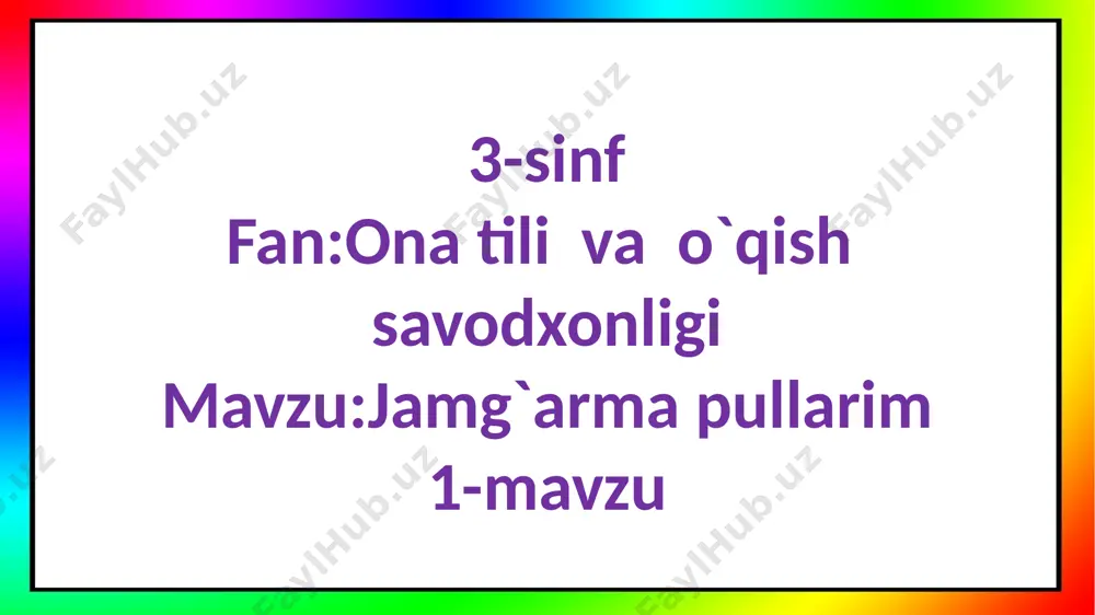 micr3-s.jamg`arma pullarim.1-mavzu — PPTX