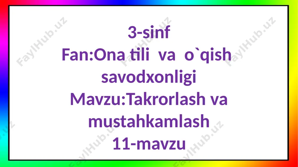 3-s.mustahkamlahs .takrorlash. — PPTX