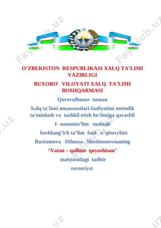 vatan- qalbim quyoshisan — DOCX
