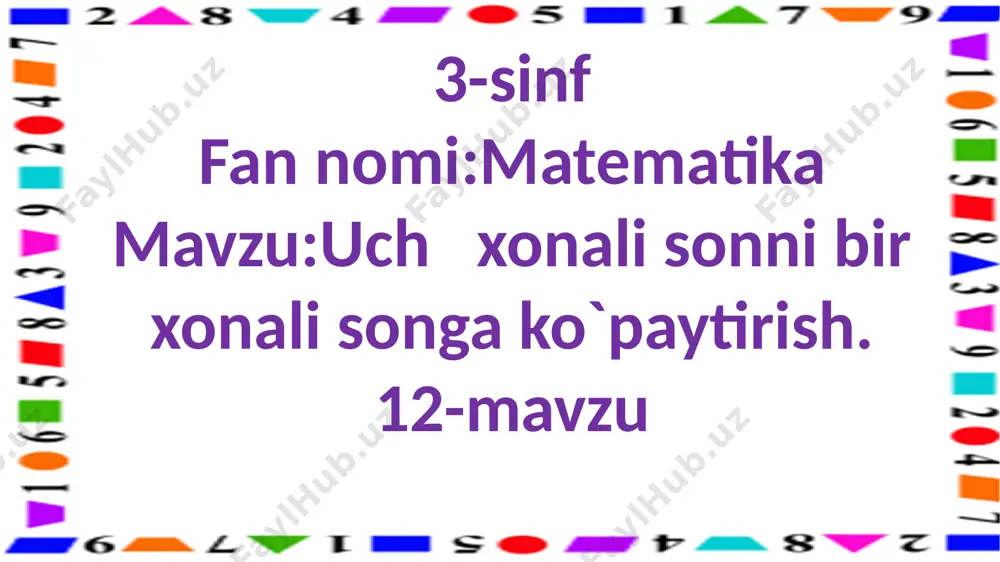 3-s.3 xonali sonni 1 xonali songa k.12-m — PPTX