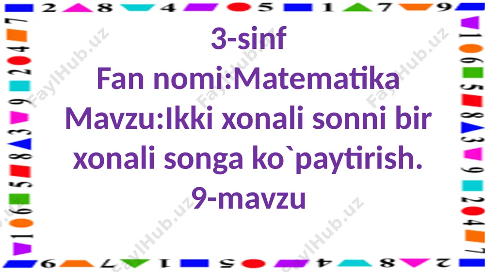 3-s.3-xonalisonni 2xonali songa ko`paytirish.9-m — PPTX