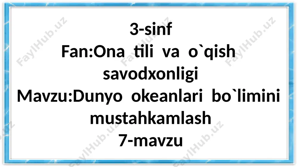 mustahkamlash darsi test — PPTX