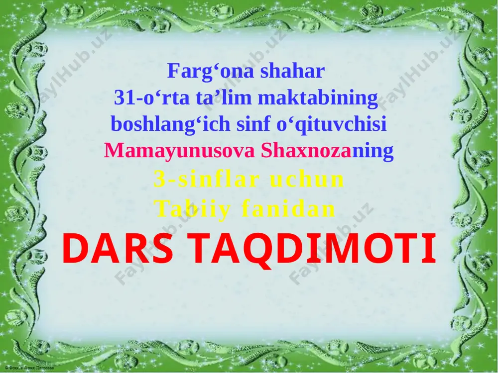 tabiiy fanlar ochiq dars — PPTX