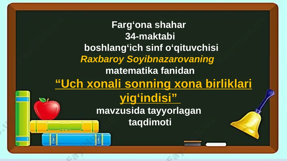 3 xonali sonlarni xona birliklari yig`indisi 3-soat — PPTX