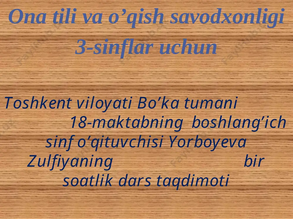 18- maktab yorboyeva zulfiya — PPTX