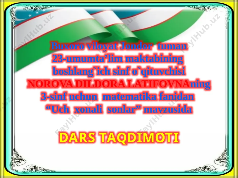 matematika uch xonali sonlar — PPTX