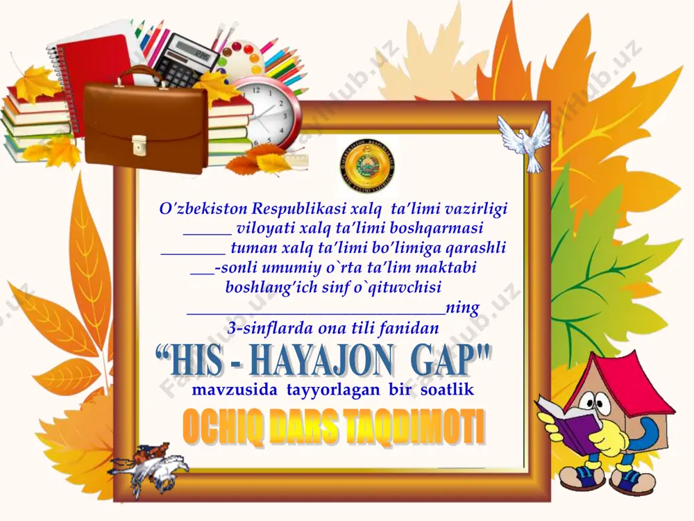 3-sinf ona tili his hayajon gap — PDF