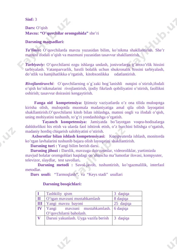 xalq ta'limi . dars — DOCX