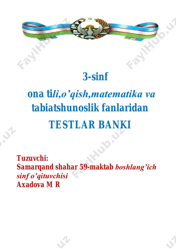 3-sinf testlar banki 2021 -yil i — PDF