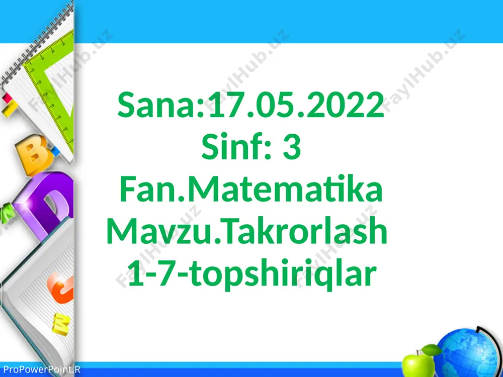 3-sinf matematika yoqubova ohida — PPTX