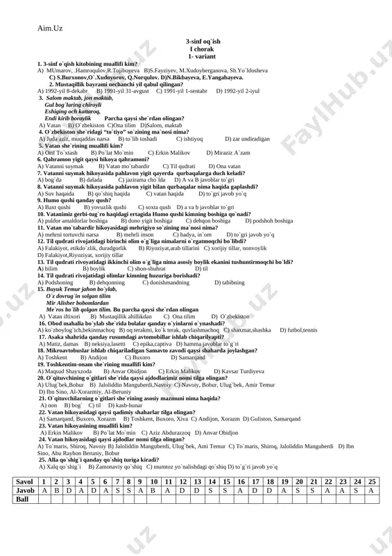 3_sinf_oqish_testlar_1_2_3_4_chorak — DOCX