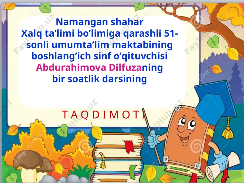 3-sinf son-so'z turkumi abdurahimova dilfuza — PPT