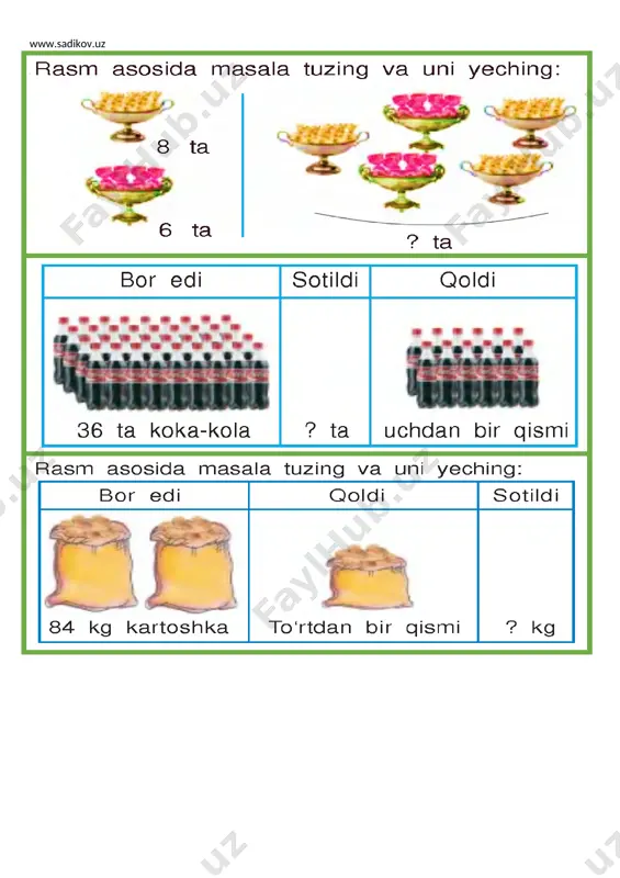 3-sinf tarqatma materiallar — DOCX