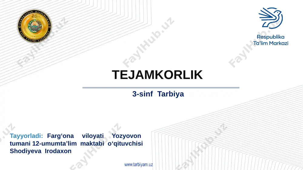 3-sinf tarbiya — PPTX