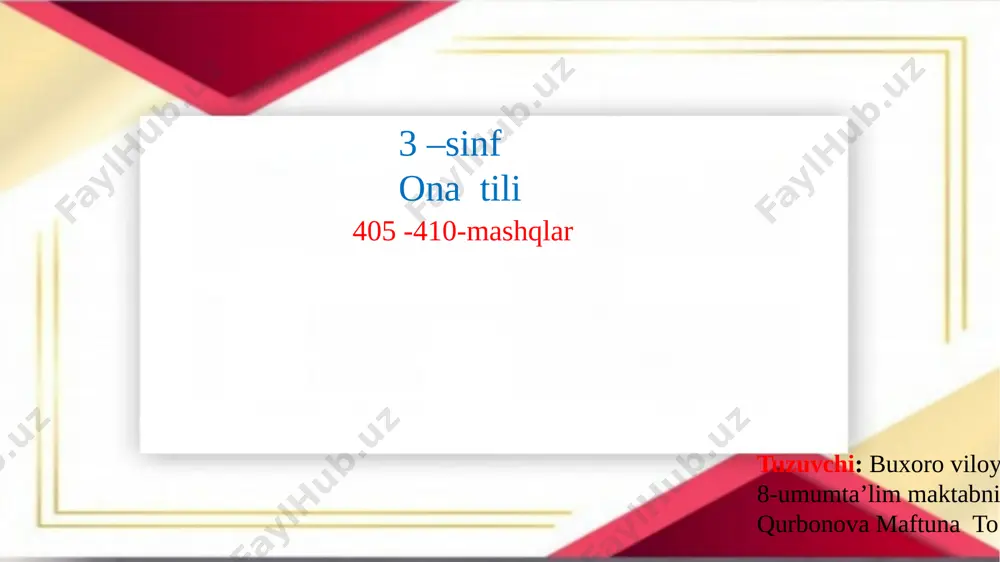 3-sinf ona tili — PPTX