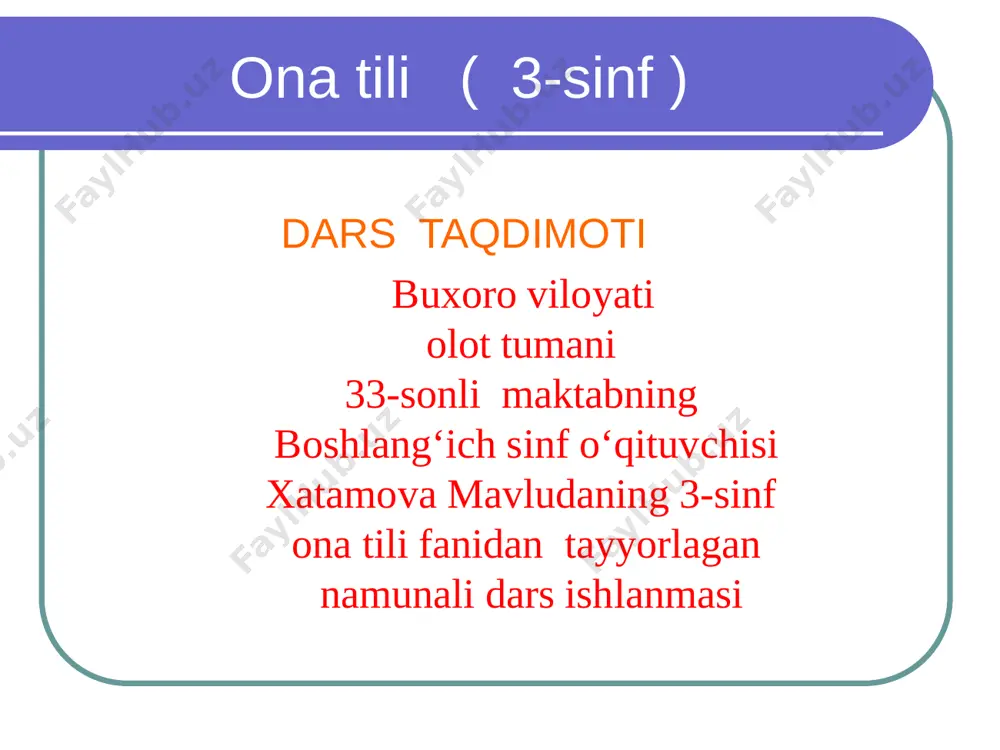 3-sinf ona tili — PPT