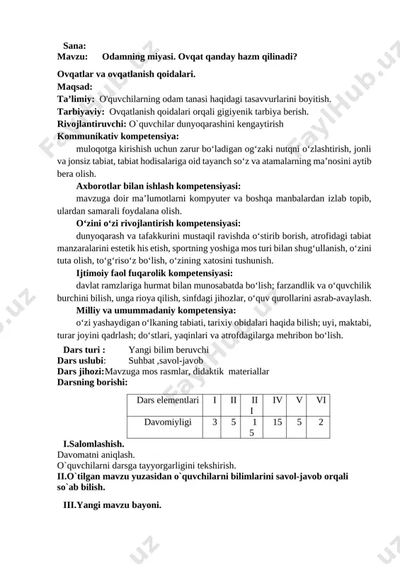 28-dars odamning miyasi. ovqat qanday hazm qilinadi — DOCX