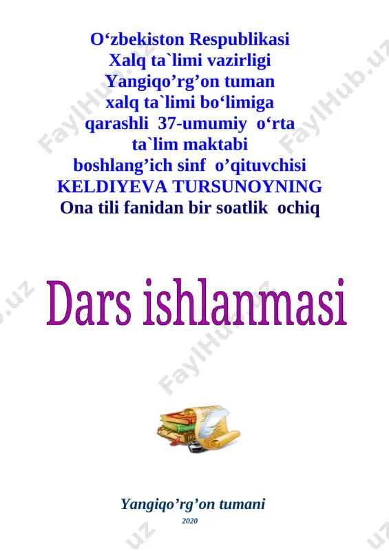 dars ishlanma keldiyeva tursunoy — DOCX