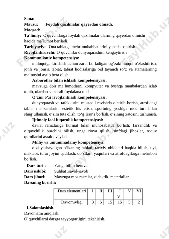 6-dars foydali qazilmalar qayerdan olinadi — DOCX
