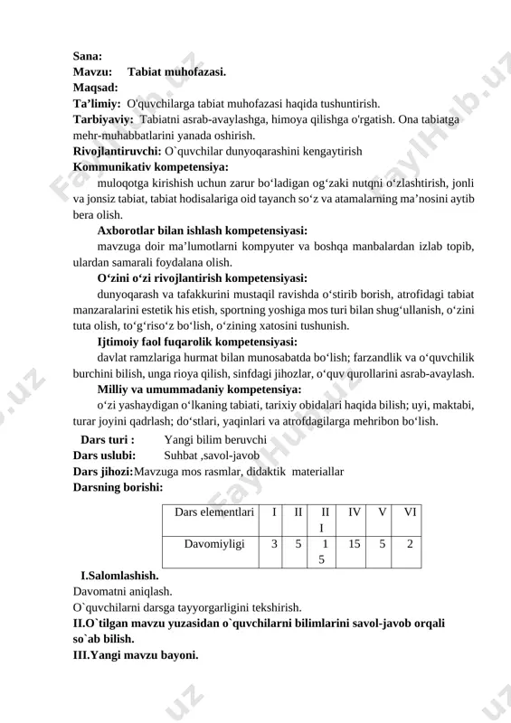 31-dars tabiat muhofazasi. — DOCX
