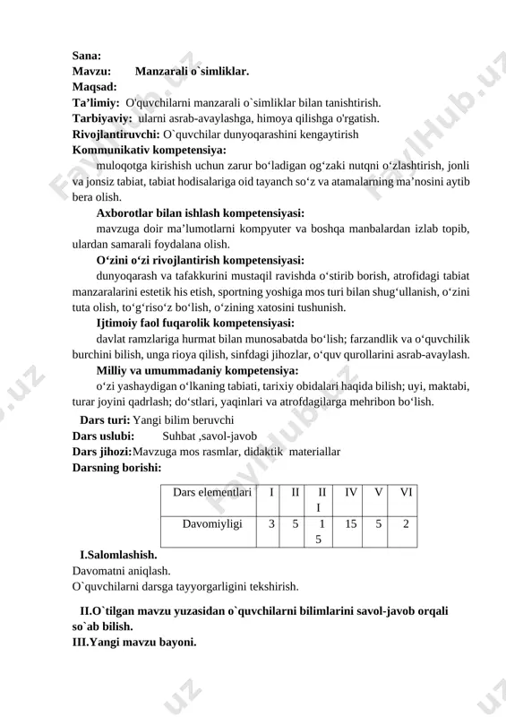 19-dars manzarali o`simliklar. — DOCX