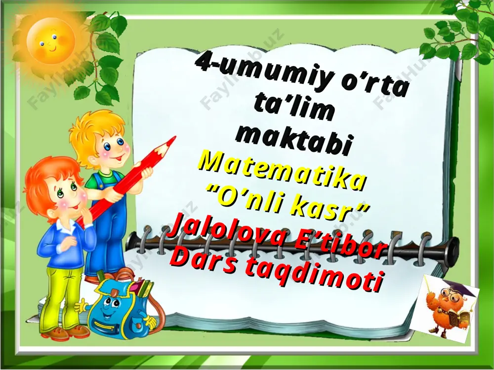 o'nli kasr — PPT