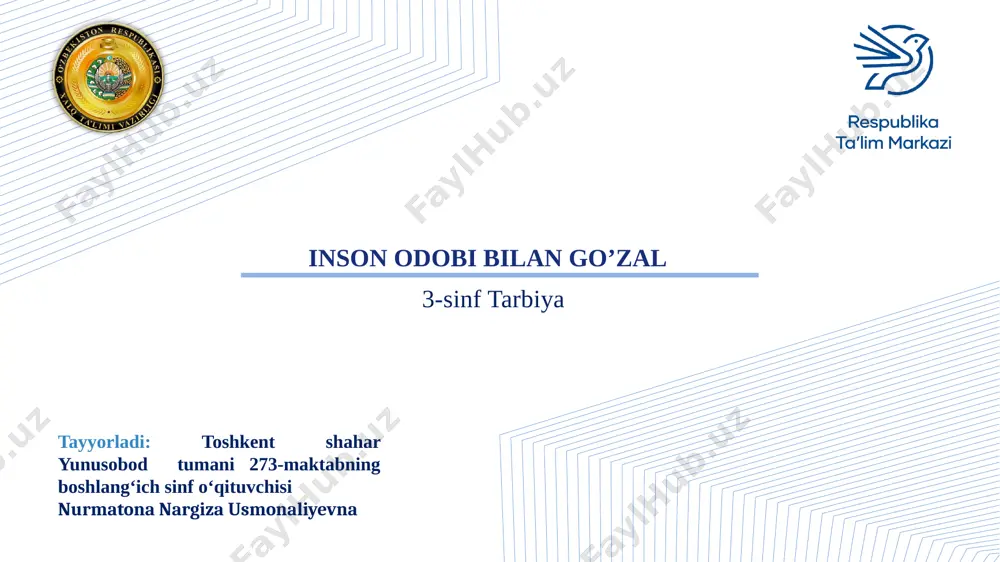 3-sinf tarbiya — PPTX