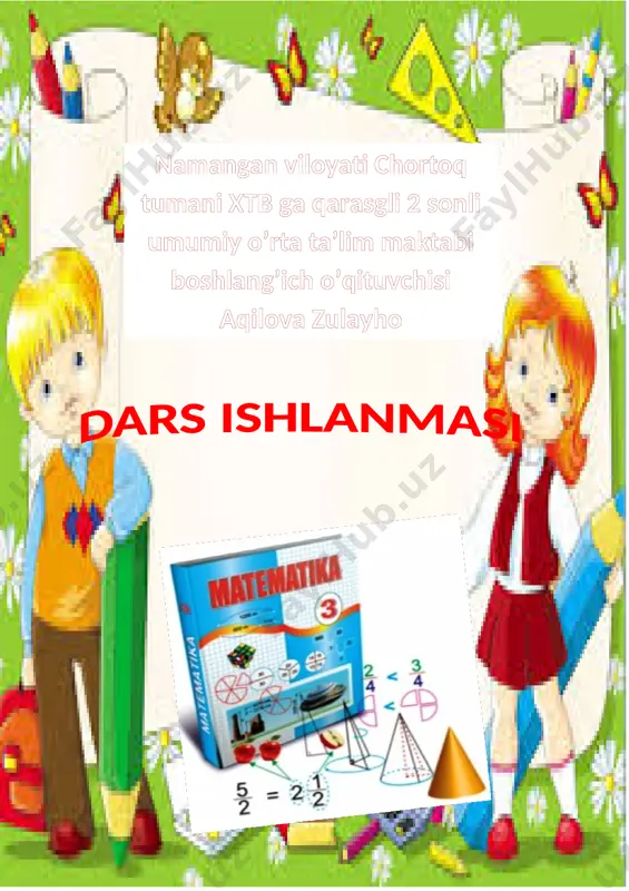 o’nli kasrlarni oddiy kasr ko’rinishida ifodalash — DOCX