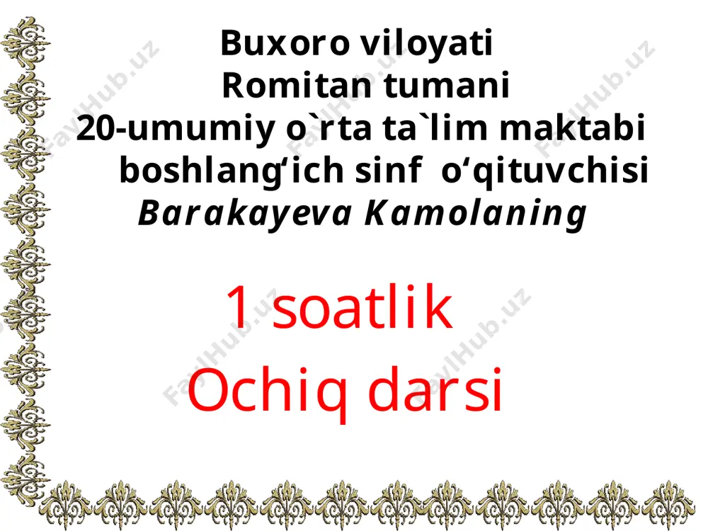 tarbiya 3 sinf — PPTX