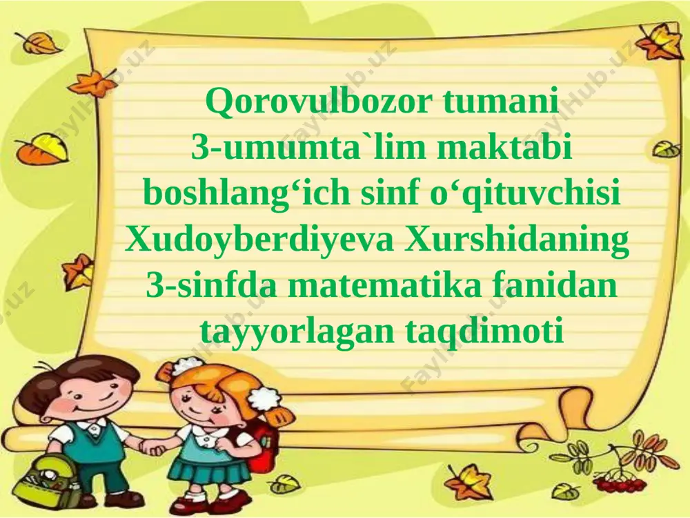3-sinf matematika (4) — PPTX