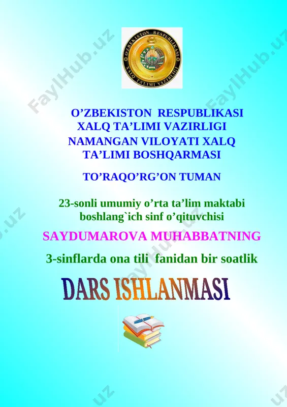 3- sinf ona tili m. saydumarova — DOC